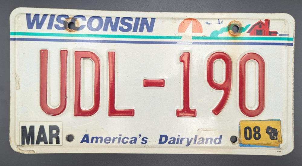 Vintage Wisconsin License Plate America's Dairyland Expired